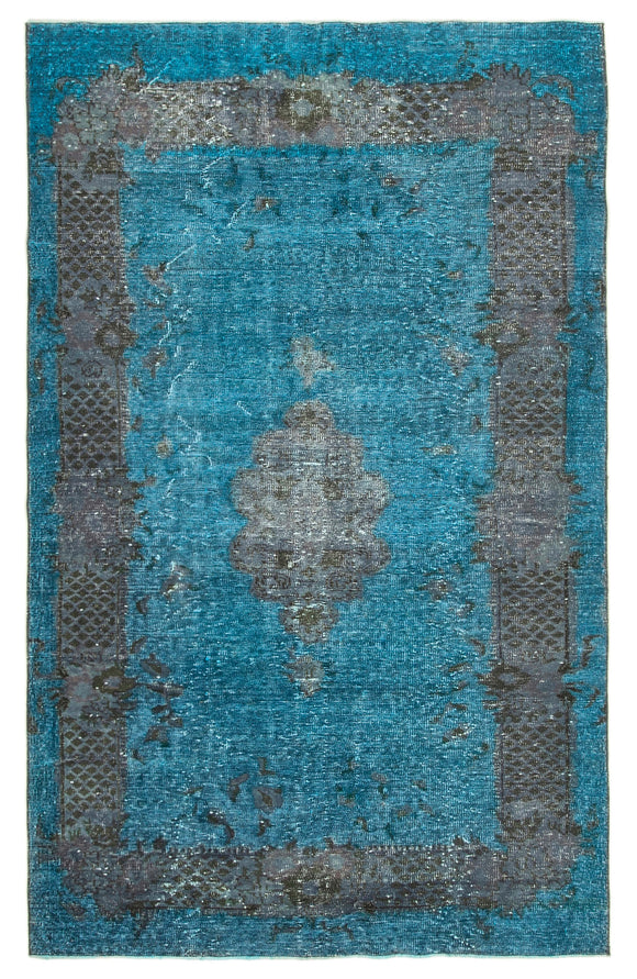 6' x 9' 10'' Turkish Hand Carved Rug