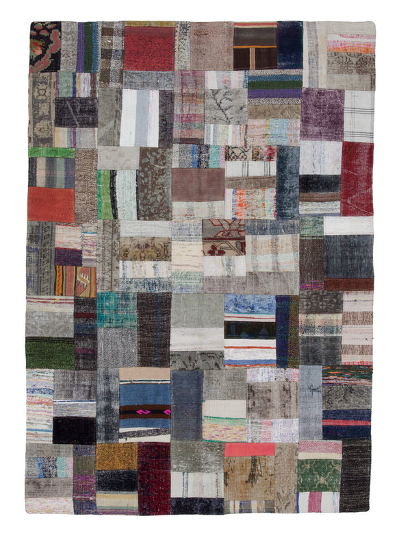 5' 7'' x 7' 11'' Vintage Turkish Patchwork Kilim Rug