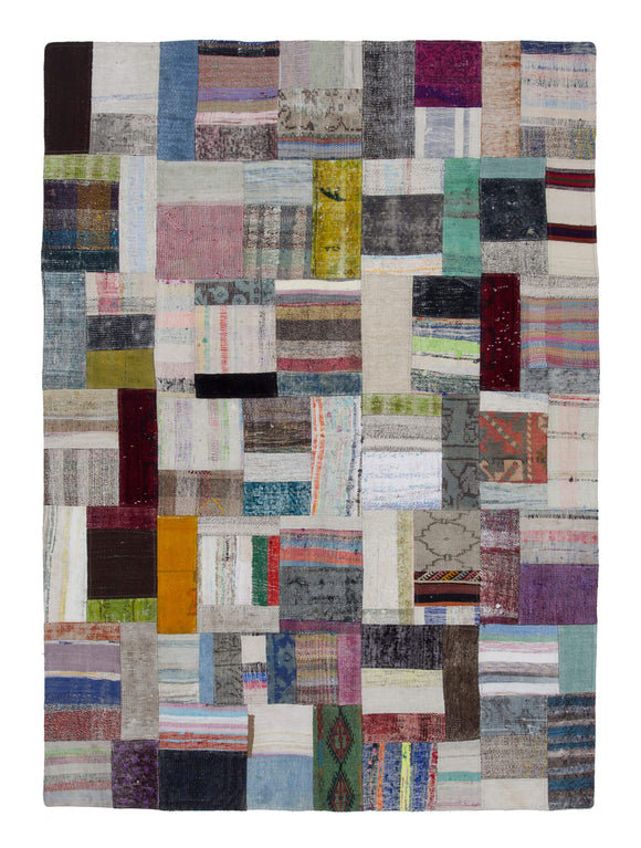 5' 8'' x 7' 10'' Vintage Turkish Patchwork Kilim Rug
