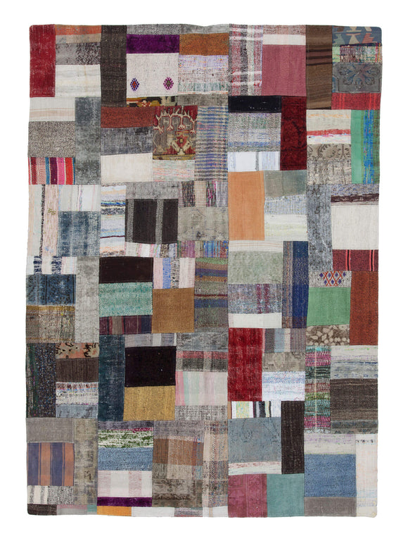 5' 7'' x 7' 10'' Vintage Turkish Patchwork Kilim Rug