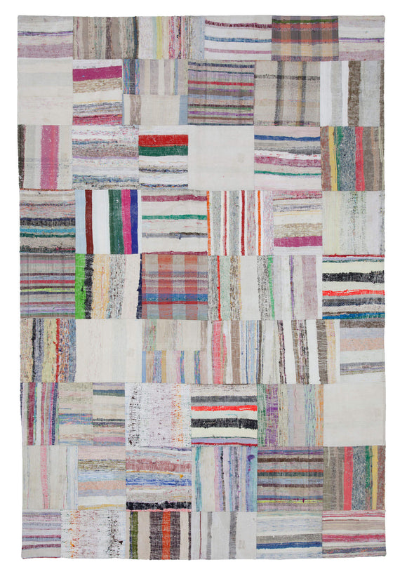 6' 8'' x 10' Vintage Turkish Patchwork Kilim Rug