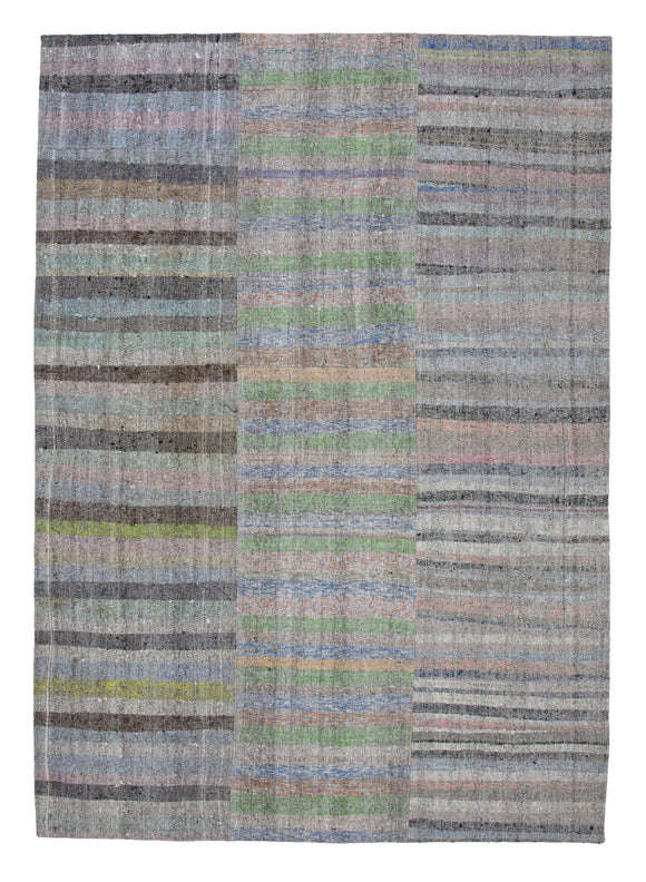 8' 1'' x 11' 6'' Vintage Turkish Patchwork Kilim Rug