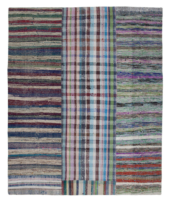 8' 3'' x 10' 1'' Vintage Turkish Patchwork Kilim Rug