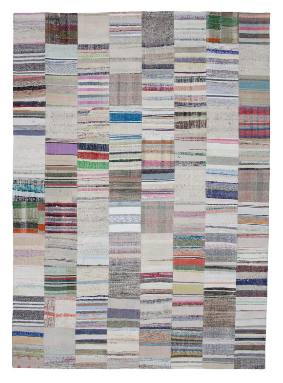 8' 3'' x 11' 6'' Vintage Turkish Patchwork Kilim Rug