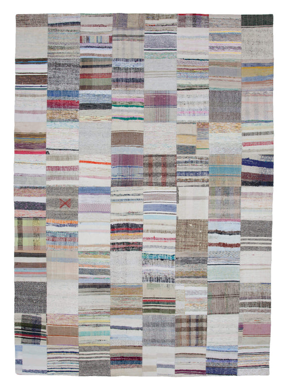 8' 3'' x 11' 7'' Vintage Turkish Patchwork Kilim Rug