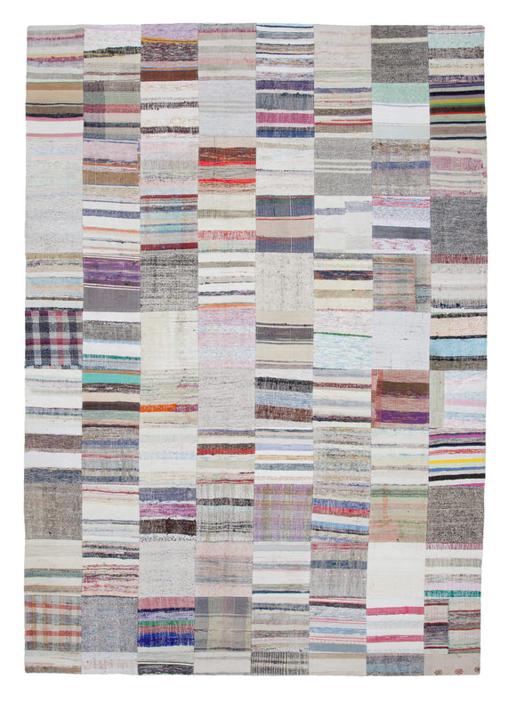 8' 1'' x 11' 7'' Vintage Turkish Patchwork Kilim Rug