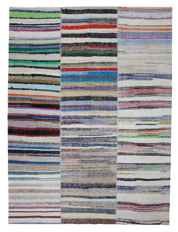 9' 9'' x 13' 2'' Vintage Turkish Patchwork Kilim Rug