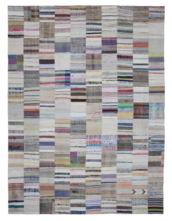 9' 11'' x 13' 1'' Vintage Turkish Patchwork Kilim Rug