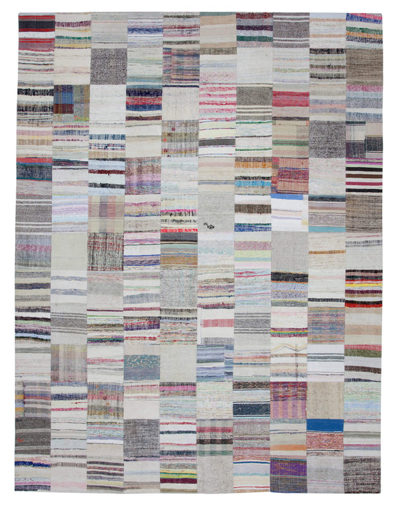 9' 11'' x 13' 1'' Vintage Turkish Patchwork Kilim Rug