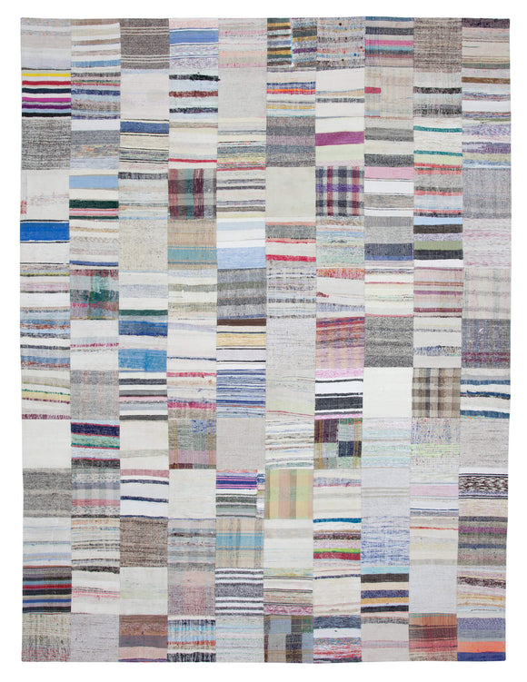 9' 11'' x 13' 2'' Vintage Turkish Patchwork Kilim Rug