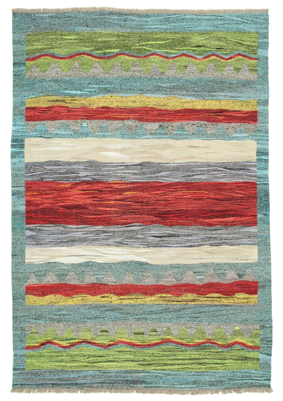 6' 7'' x 9' 7'' Handwoven Turkish Kilim Rug