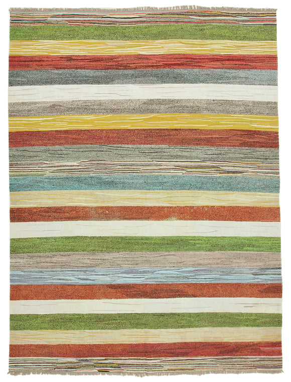 8' 1'' x 10' 9'' Handwoven Turkish Kilim Rug