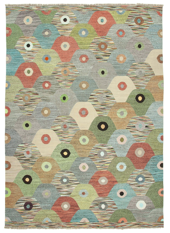 9' 11'' x 14' 1'' Handwoven Turkish Kilim Rug