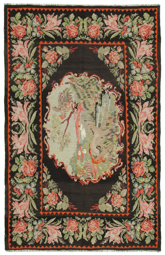 7' 1'' x 11' 1'' Handwoven Moldovan Kilim Rug