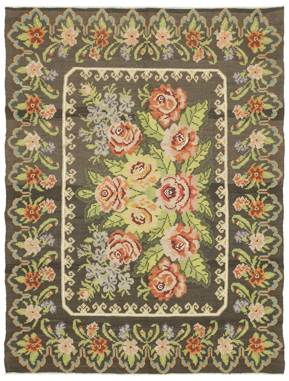 6' 2'' x 8' 2'' Moldovan Rose Kilim