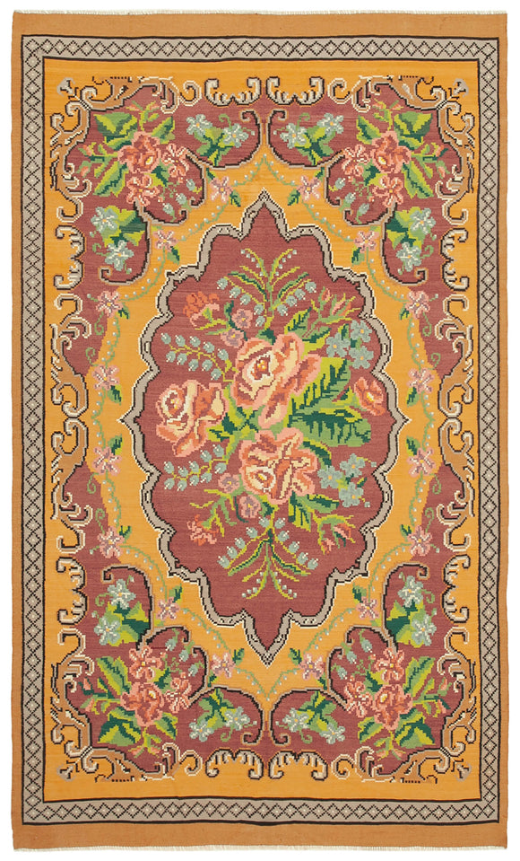 6' 1'' x 10' 3'' Traditional Moldovan Flat-Weaves Kilim