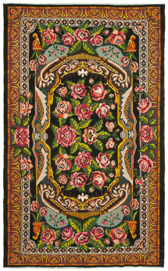 7' 4'' x 11' 10'' One Of a Kind Vintage Bessarabian Kilim