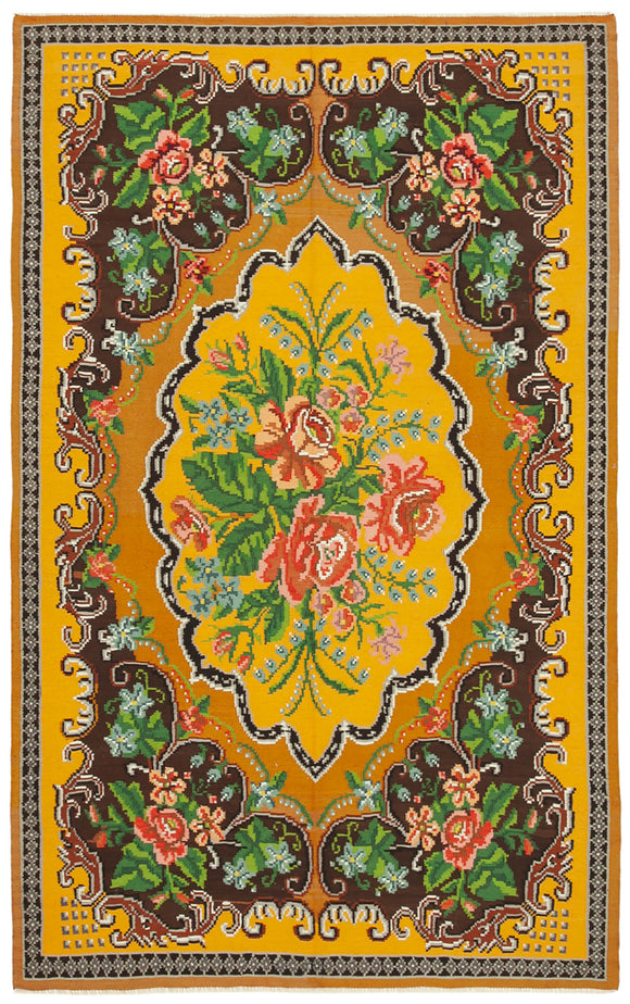 6' 4'' x 9' 9'' Handmade Moldovan Kilim