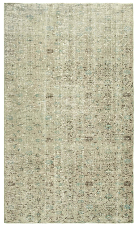 5' 1'' x 8' 5'' Handmade Vintage Overdyed Rug