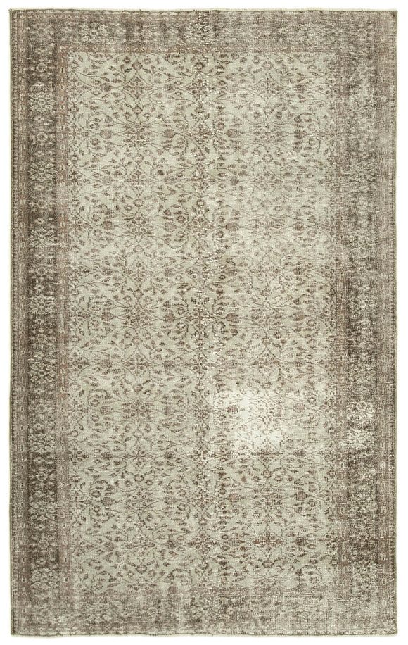5' 6'' x 8' 8'' Handmade Vintage Overdyed Rug