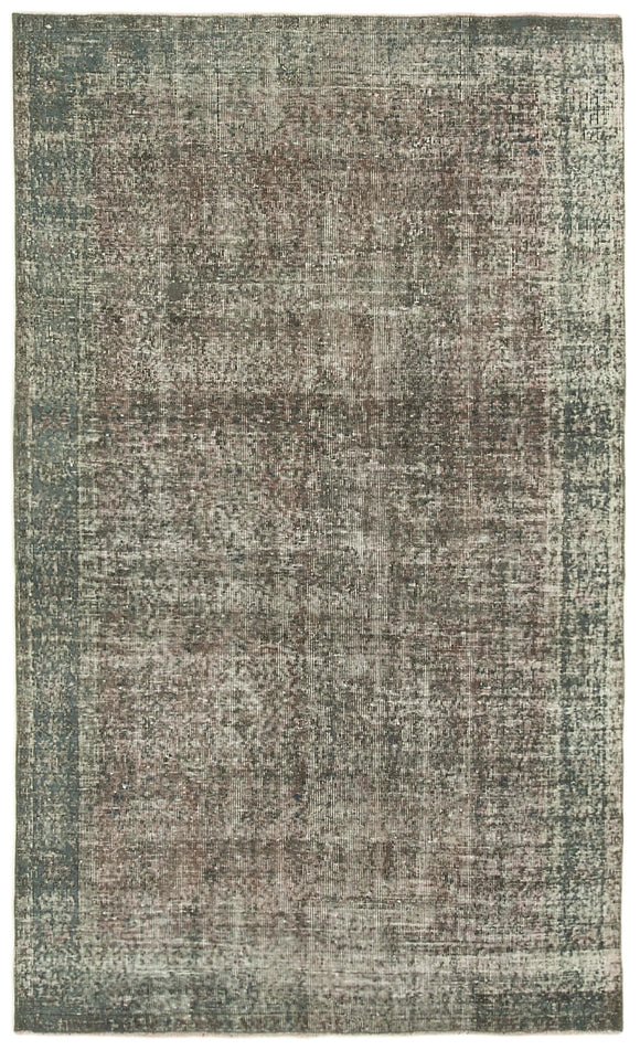 5' 2'' x 8' 5'' Handmade Vintage Overdyed Rug