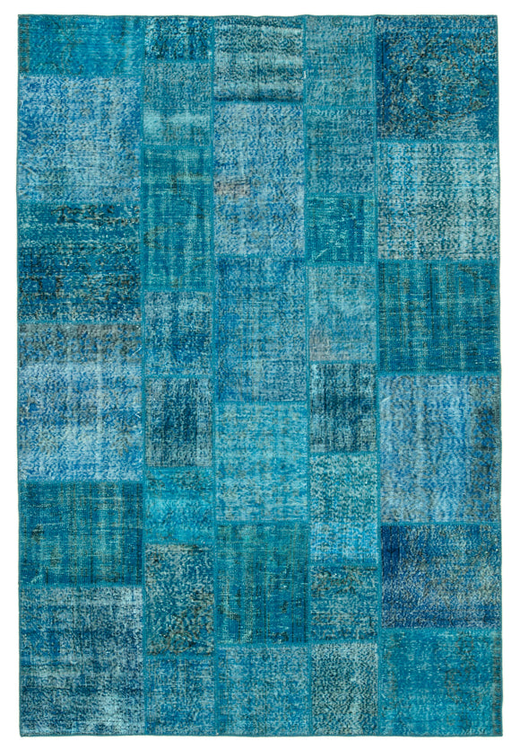 6' 7'' x 9' 9'' Hand-Knotted Turkish Patchwork Rug