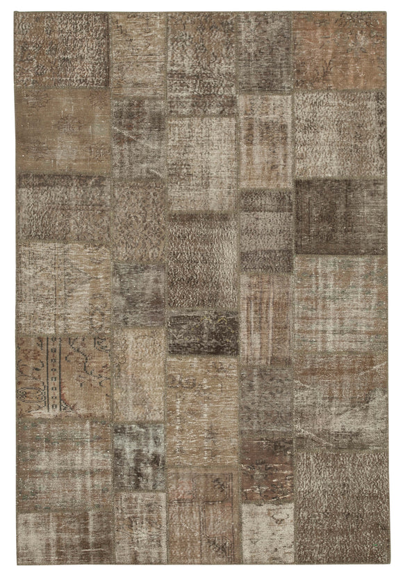 6' 8'' x 9' 11'' Hand-Knotted Turkish Patchwork Rug