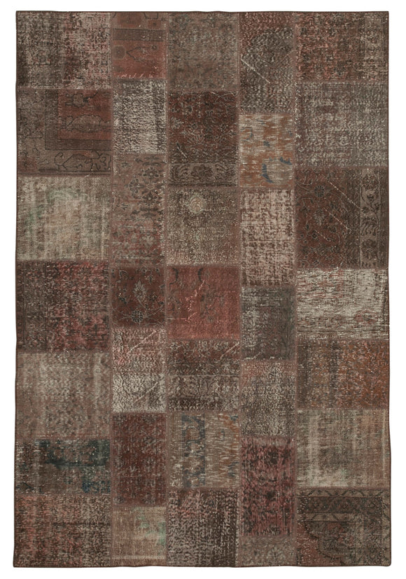 6' 8'' x 9' 11'' Hand-Knotted Turkish Patchwork Rug