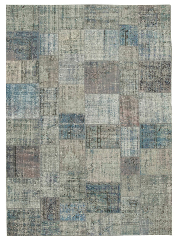 8' 2'' x 11' 6'' Hand-Knotted Turkish Patchwork Rug