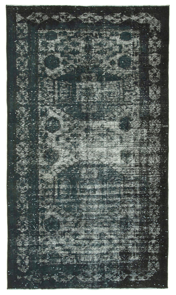 5' 2'' x 9' 1'' Hand Carved Over-dyed Rug