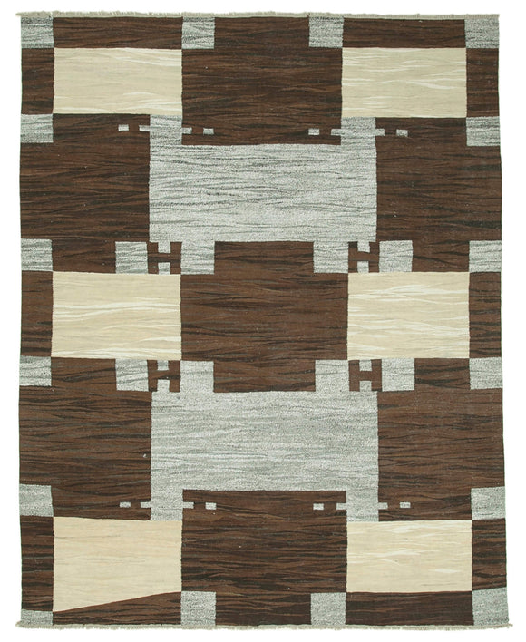 8' 1'' x 10' 4'' Handwoven Turkish Kilim Rug