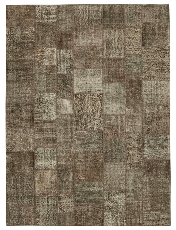 9' 9'' x 13' 3'' Handmade Brown Rug