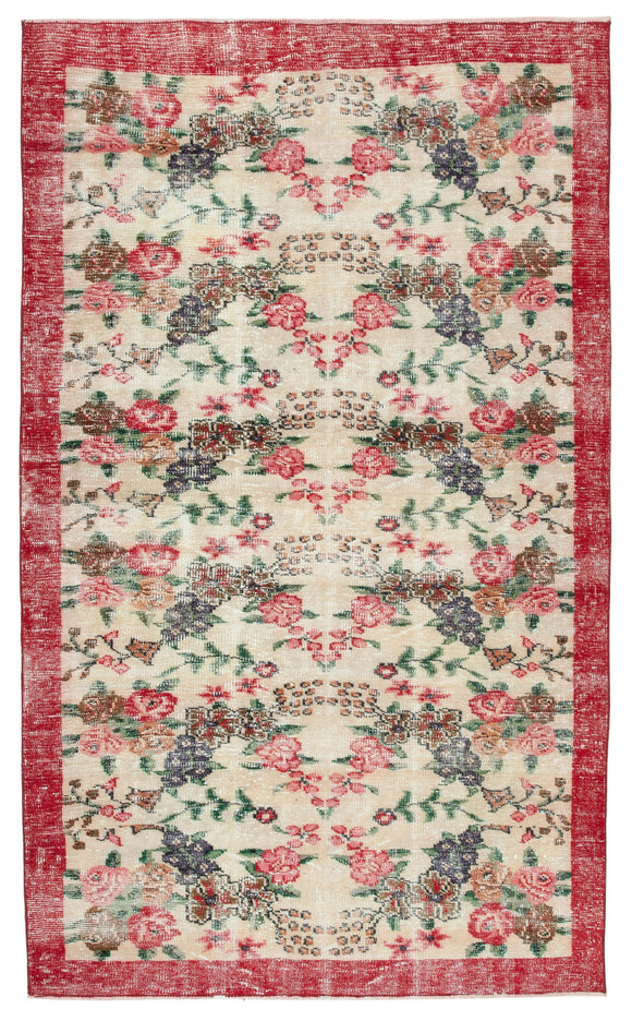 5' 3'' x 8' 7'' Hand-Knotted Vintage Turkish Rug