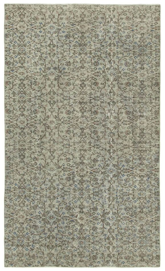 5' 2'' x 8' 8'' Handmade Vintage Overdyed Rug