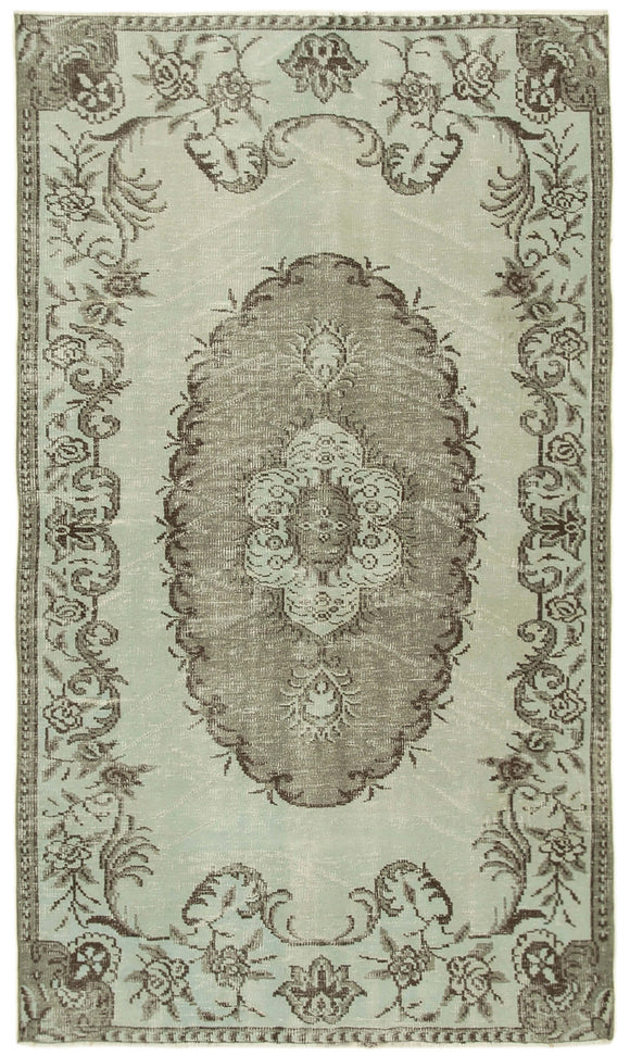 5' 2'' x 8' 6'' Handmade Vintage Overdyed Rug