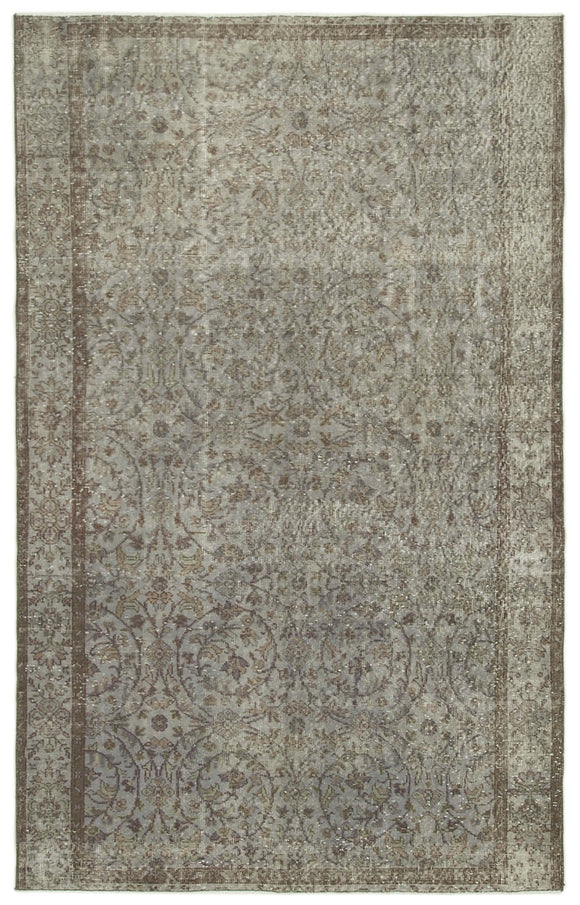 5' 2'' x 8' 2'' Handmade Vintage Overdyed Rug