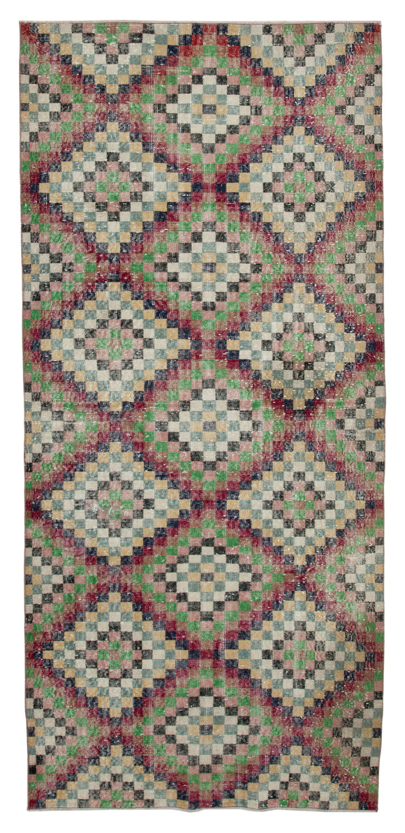 4' 6'' x 10' Hand-Knotted Turkish Boho Rug