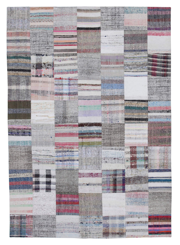 7' x 9' 11'' Vintage Turkish Patchwork Kilim Rug