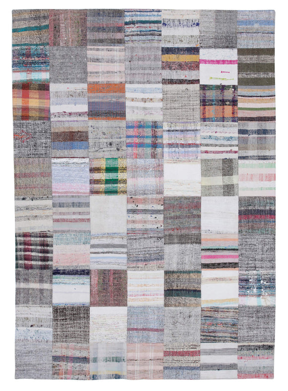 7' x 9' 11'' Vintage Turkish Patchwork Kilim Rug