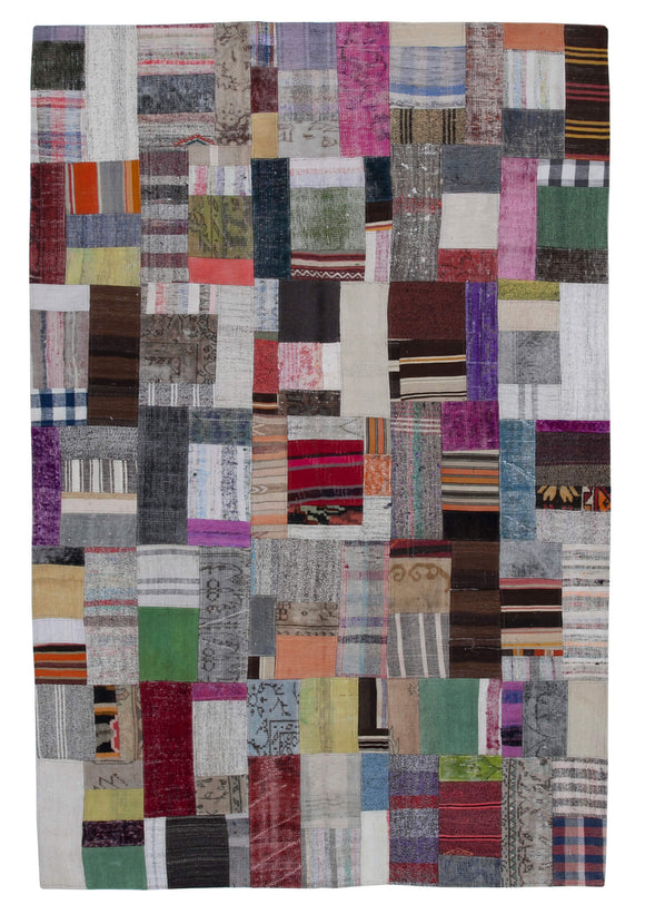 6' 7'' x 9' 10'' Vintage Turkish Patchwork Kilim Rug