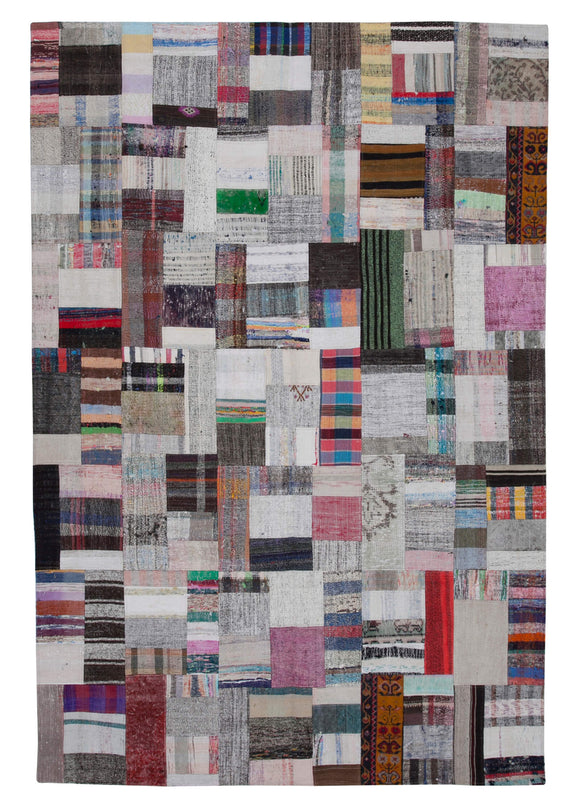 6' 9'' x 10' Vintage Turkish Patchwork Kilim Rug