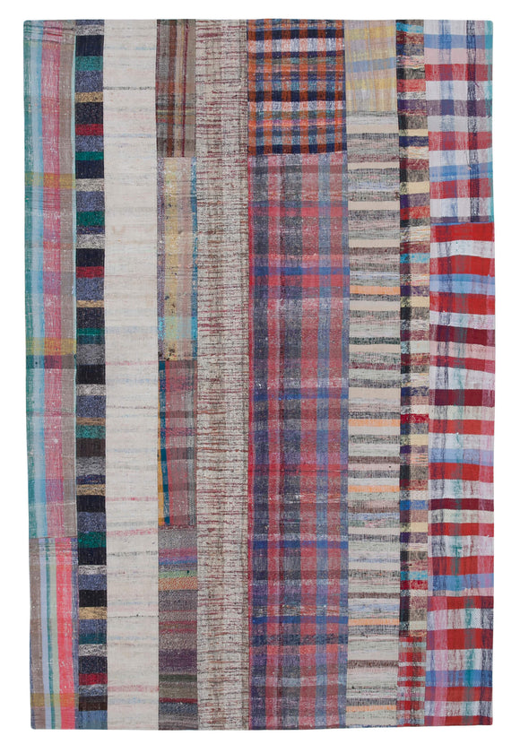 6' 6'' x 9' 11'' Vintage Turkish Patchwork Kilim Rug