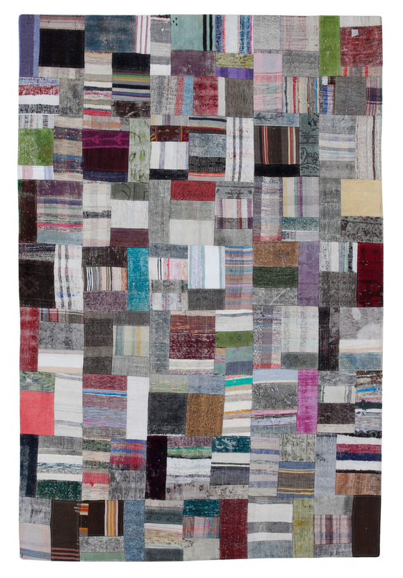 6' 7'' x 10' Vintage Turkish Patchwork Kilim Rug