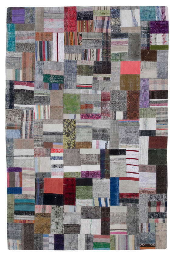 6' 7'' x 9' 11'' Vintage Turkish Patchwork Kilim Rug