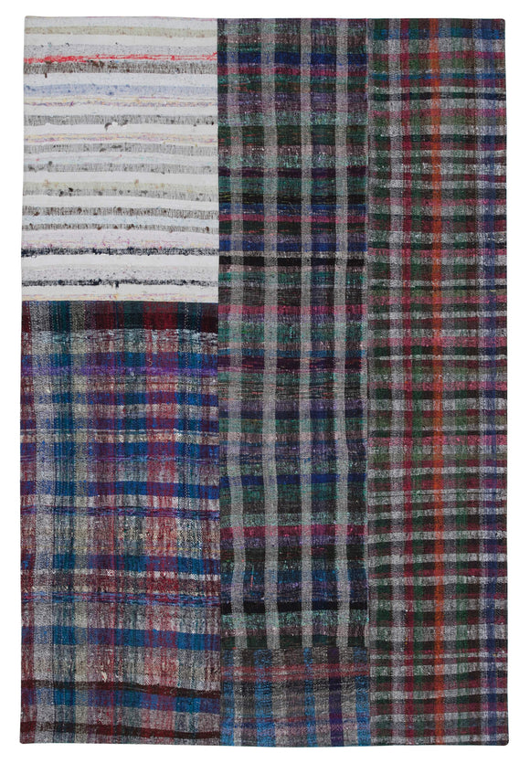 6' 7'' x 9' 10'' Vintage Turkish Patchwork Kilim Rug