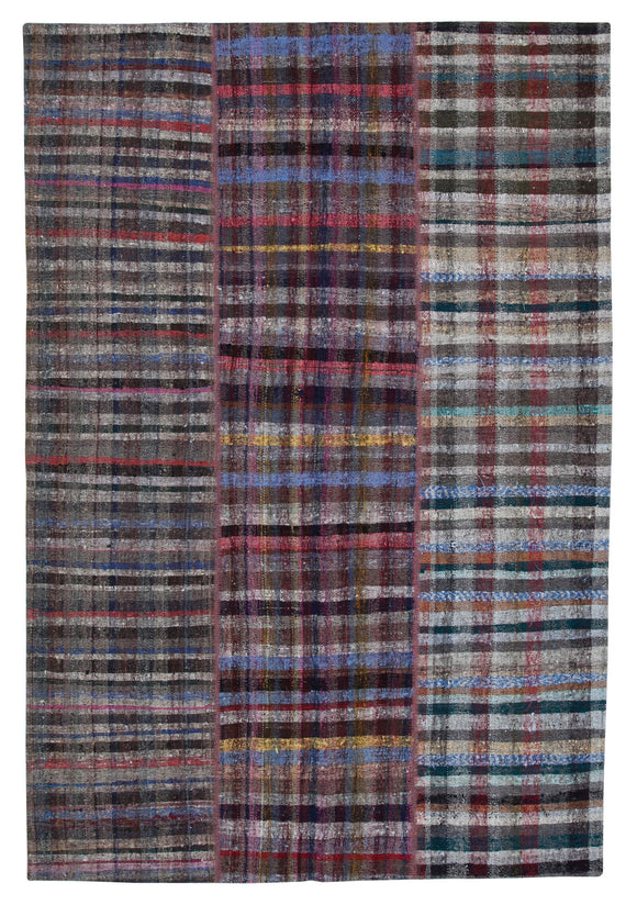 6' 8'' x 9' 11'' Vintage Turkish Patchwork Kilim Rug