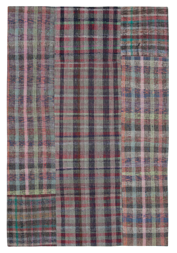 6' 8'' x 9' 10'' Vintage Turkish Patchwork Kilim Rug