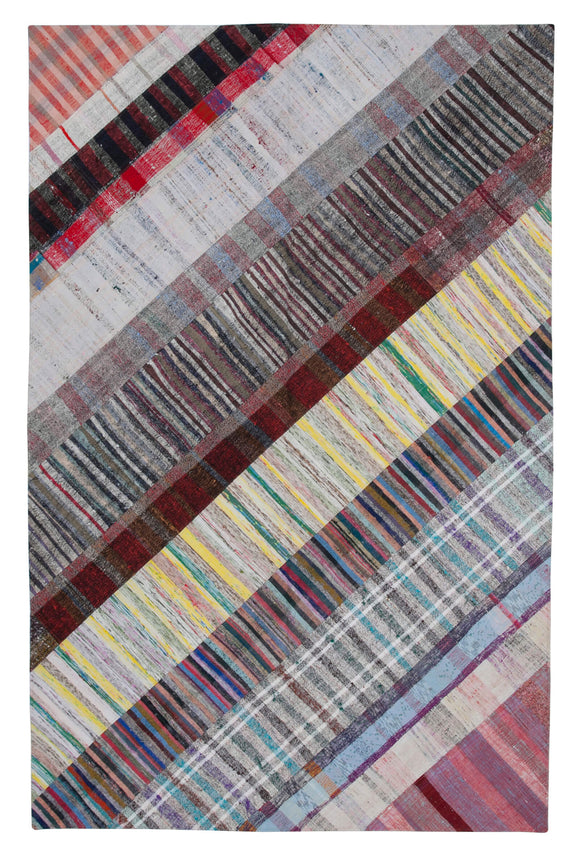 6' 6'' x 10' 1'' Vintage Turkish Patchwork Kilim Rug