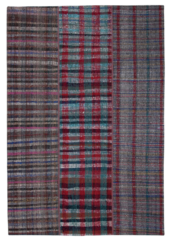 6' 9'' x 9' 10'' Vintage Turkish Patchwork Kilim Rug