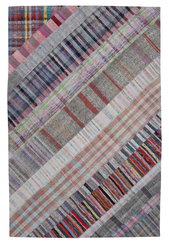 6' 8'' x 10' Vintage Turkish Patchwork Kilim Rug
